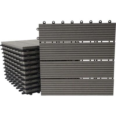 Décoshop26 - WPC 30x30 Clip-On - Gris - Baldosa de Terraza Décoshop26 - WPC 30x30 Clip-On - Gris - Baldosa de Terraza