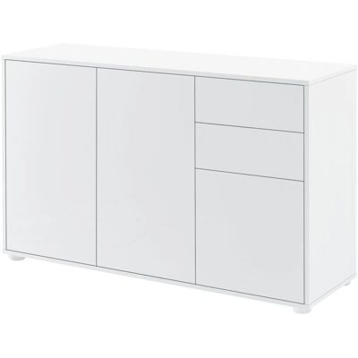 HelloShop26 - Aparador 117 cm - White gloss - 2 drawers 3 doors - cabinet HelloShop26 - Aparador 117 cm - White gloss - 2 drawers 3 doors - cabinet