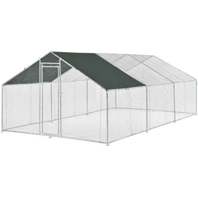 Voliera in acciaio zincato Helloshop26 con serratura - 3x6x2m - Verde scuro grigio Voliera in acciaio zincato Helloshop26 con serratura - 3x6x2m - Verde scuro grigio