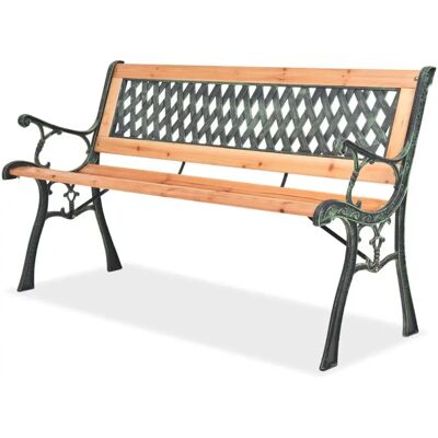 Helloshop26 Banco de jardín de madera - 122cm - Muebles de exterior Helloshop26 Banco de jardín de madera - 122cm - Muebles de exterior