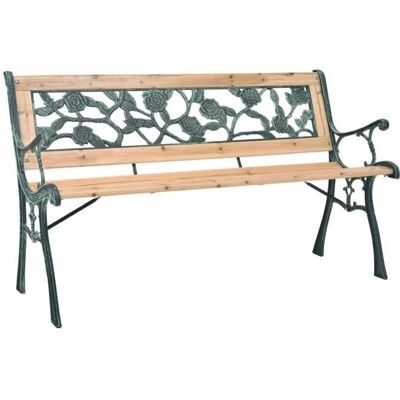 Helloshop26 Banco de Jardín de Madera - 122cm Muebles para Exteriores Helloshop26 Banco de Jardín de Madera - 122cm Muebles para Exteriores