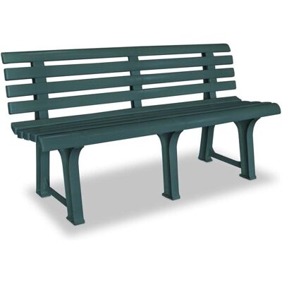 HelloShop26 - 145.5 cm - Vert - Plastique - Banc Jardin - Publicité HelloShop26 - 145.5 cm - Vert - Plastique - Banc Jardin - Publicité