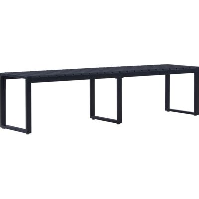 Helloshop26 - Panchina da giardino 180cm Tela in acciaio PS nero Helloshop26 - Panchina da giardino 180cm Tela in acciaio PS nero