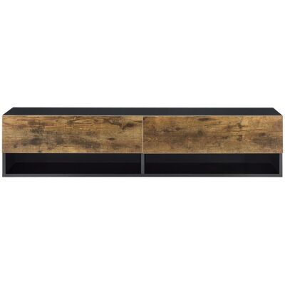 HELLOSHOP26 Mueble de TV de Pared con 2 Puertas Roble Negro Oscuro 140x31x30cm HELLOSHOP26 Mueble de TV de Pared con 2 Puertas Roble Negro Oscuro 140x31x30cm