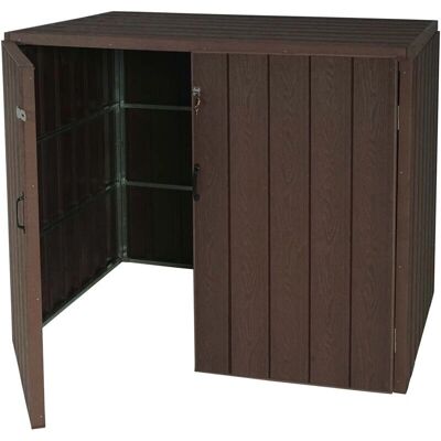 Décoshop26 Conteneur à déchets extérieur avec 4 bacs - 117x142x102 cm - Publicité Décoshop26 Conteneur à déchets extérieur avec 4 bacs - 117x142x102 cm - Publicité