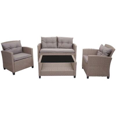 Décoshop26 Conjunto de Muebles de Jardín en Poliratán - Marrón Grisáceo - Muebles de Jardín Décoshop26 Conjunto de Muebles de Jardín en Poliratán - Marrón Grisáceo - Muebles de Jardín