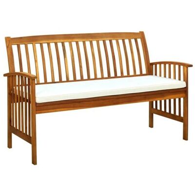 Helloshop26 Banco de jardín de madera maciza de acacia 147cm - Muebles de exterior Helloshop26 Banco de jardín de madera maciza de acacia 147cm - Muebles de exterior