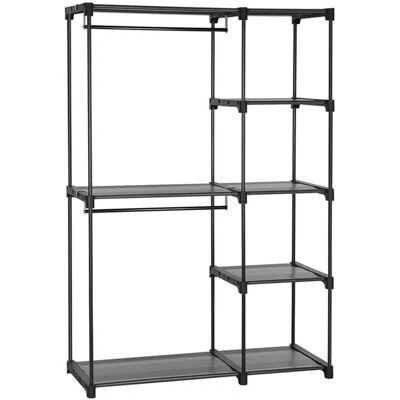 HelloShop26 - Independiente - Negro - 112x43x165 cm - Armario HelloShop26 - Independiente - Negro - 112x43x165 cm - Armario