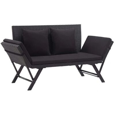 Helloshop26 - Convertible 2 en 1 - Ratán Negro Helloshop26 - Convertible 2 en 1 - Ratán Negro