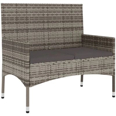 Helloshop26 Banco de Jardín 90x51x85cm Resina Trenzada Gris 2 Plazas Helloshop26 Banco de Jardín 90x51x85cm Resina Trenzada Gris 2 Plazas