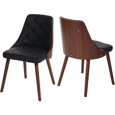 DÉCOSHOP26 Juego de 2 sillas de comedor de nogal DÉCOSHOP26 Juego de 2 sillas de comedor de nogal
