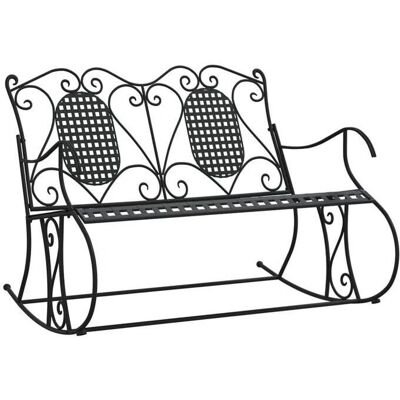 Helloshop26 Banc de jardin en métal - 113cm, noir - Banc de jardin - Publicité Helloshop26 Banc de jardin en métal - 113cm, noir - Banc de jardin - Publicité