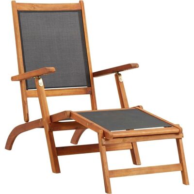 Helloshop26 Silla de jardín de madera de acacia - Respaldo ajustable - Duradera Helloshop26 Silla de jardín de madera de acacia - Respaldo ajustable - Duradera