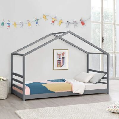 Décoshop26 - 030005501 - Pino gris oscuro - 200 x 90 cm - Cama Décoshop26 - 030005501 - Pino gris oscuro - 200 x 90 cm - Cama