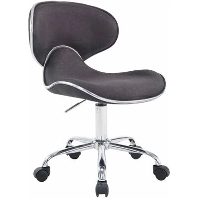 Décoshop26 - TABO10184 - tela gris oscuro - base de metal cromado - Stool Décoshop26 - TABO10184 - tela gris oscuro - base de metal cromado - Stool