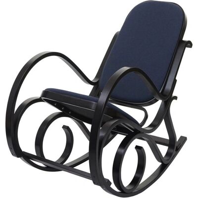 Décoshop26 Silla mecedora de madera oscura con tela gris - Muebles relajantes Décoshop26 Silla mecedora de madera oscura con tela gris - Muebles relajantes