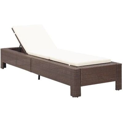 Helloshop26 Transat en Résine Tressée Marron - Chaise Longue - Publicité Helloshop26 Transat en Résine Tressée Marron - Chaise Longue - Publicité