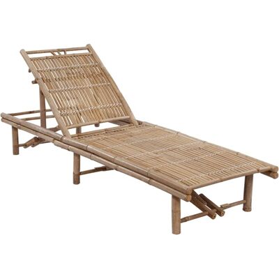 Helloshop26 Silla Lounge de Bambú - Muebles de Jardín Ajustables Helloshop26 Silla Lounge de Bambú - Muebles de Jardín Ajustables