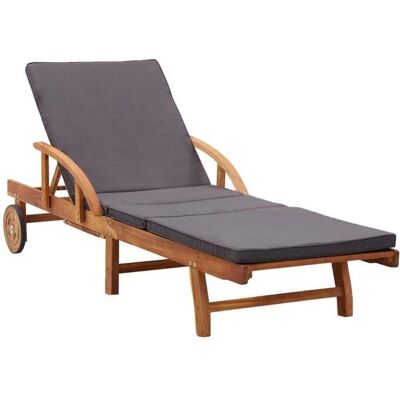 Helloshop26 - Silla de Jardín de Acacia con Cojines - Silla Recliner Helloshop26 - Silla de Jardín de Acacia con Cojines - Silla Recliner
