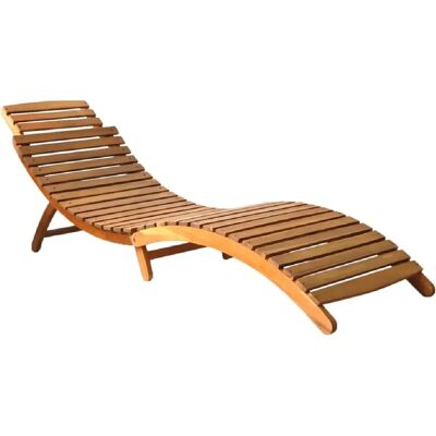 HelloShop26 - Acacia Wood Chaise Lounge - cojín verde - plegable - chaise lounge HelloShop26 - Acacia Wood Chaise Lounge - cojín verde - plegable - chaise lounge