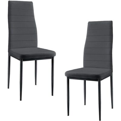 MOBIKASA - 2 Sillas Tapizadas Sintéticas Apilables - Sillas de Comedor MOBIKASA - 2 Sillas Tapizadas Sintéticas Apilables - Sillas de Comedor