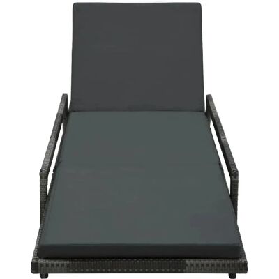 Helloshop26 - 02_0012509 - Gris - Mimbre de resina Chaise longue Helloshop26 - 02_0012509 - Gris - Mimbre de resina Chaise longue