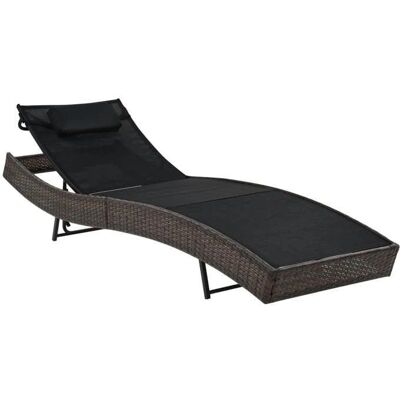 Helloshop26 Ratán de resina tumbona - Muebles de jardín ajustables Helloshop26 Ratán de resina tumbona - Muebles de jardín ajustables