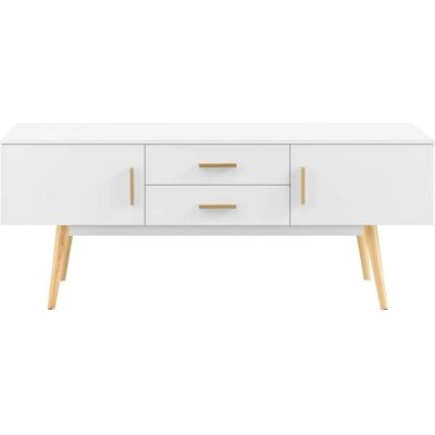 HELLOSHOP26 - Mueble de TV escandinavo con 2 puertas y 2 cajones - 140x40x56 cm HELLOSHOP26 - Mueble de TV escandinavo con 2 puertas y 2 cajones - 140x40x56 cm