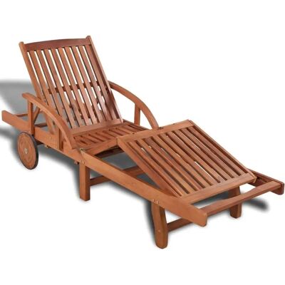 Helloshop26 Sillón de jardín de acacia - Ajustable y plegable Helloshop26 Sillón de jardín de acacia - Ajustable y plegable