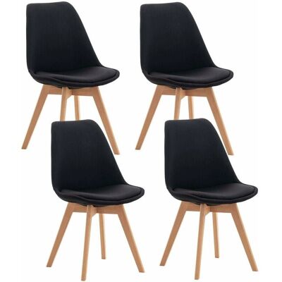 MOBIKASA 100001119 - 4 Sillas Estilo Escandinavo en Tela Negra MOBIKASA 100001119 - 4 Sillas Estilo Escandinavo en Tela Negra
