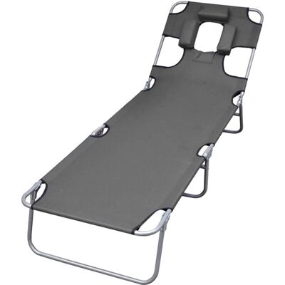 HelloShop26 - Tumbona - Gris - Sun Lounger HelloShop26 - Tumbona - Gris - Sun Lounger