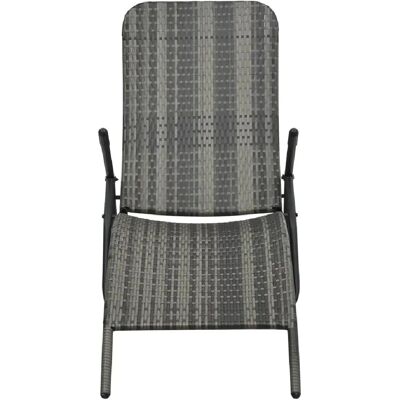 Helloshop26 - Transat Chaise Longue Résine Gris - Gris - Plegable Helloshop26 - Transat Chaise Longue Résine Gris - Gris - Plegable