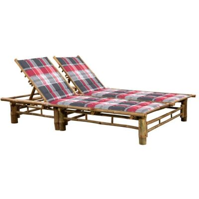 Helloshop26 Silla de descanso de bambú para 2 - Muebles de jardín Helloshop26 Silla de descanso de bambú para 2 - Muebles de jardín