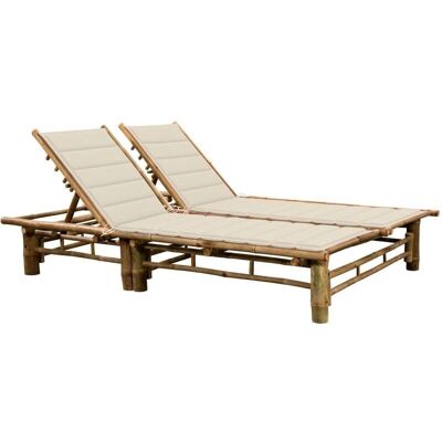 Helloshop26 Sillón de bambú para 2 - Muebles exteriores tropicales Helloshop26 Sillón de bambú para 2 - Muebles exteriores tropicales