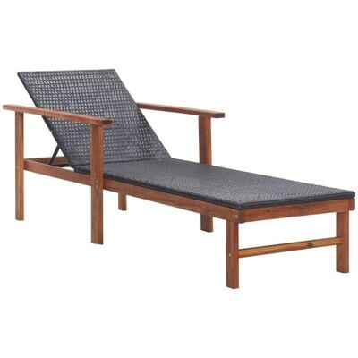 Helloshop26 - Sillón de resina de acacia para exteriores - Tumbona Helloshop26 - Sillón de resina de acacia para exteriores - Tumbona