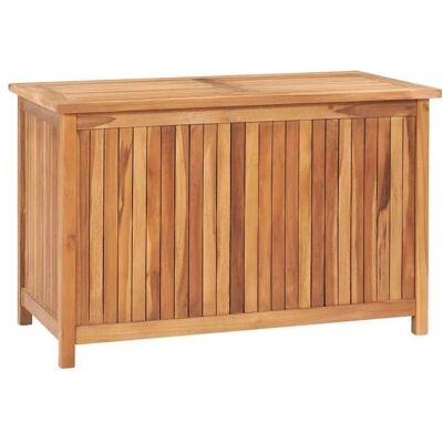 Helloshop26 Coffre en teck - 90x50x58cm Rangement jardin rustique - Publicité Helloshop26 Coffre en teck - 90x50x58cm Rangement jardin rustique - Publicité