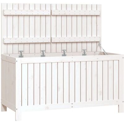 Helloshop26 Caja de almacenamiento de jardín de pino - Muebles de jardín - 121x55x64 cm - Blanco Helloshop26 Caja de almacenamiento de jardín de pino - Muebles de jardín - 121x55x64 cm - Blanco