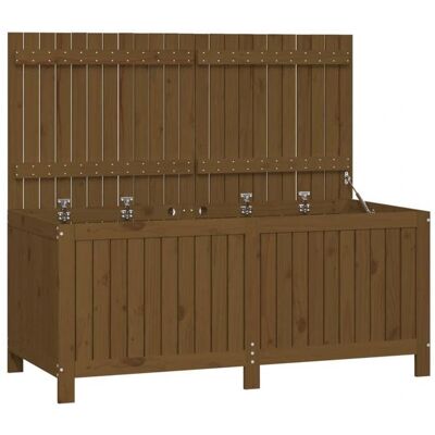 Helloshop26 Caja de almacenamiento de jardín de pino - 147x68x64cm - Acabado natural rústico Helloshop26 Caja de almacenamiento de jardín de pino - 147x68x64cm - Acabado natural rústico