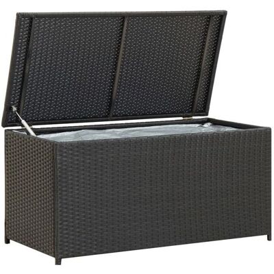 HelloShop26 - Caja de Jardín - Ratán de Resina - 100x50x50cm - Negro HelloShop26 - Caja de Jardín - Ratán de Resina - 100x50x50cm - Negro