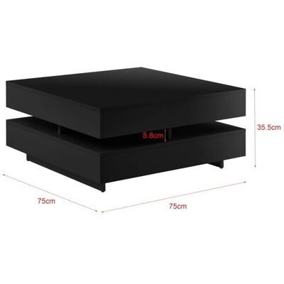 HELLOSHOP26 Mesa de centro elegante con 4 compartimentos - Mesa de centro HELLOSHOP26 Mesa de centro elegante con 4 compartimentos - Mesa de centro