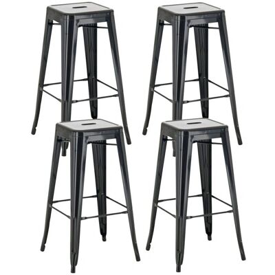 MOBIKASA Taburetes de Bar Estilo Industrial en Metal Negro - Bar Stools MOBIKASA Taburetes de Bar Estilo Industrial en Metal Negro - Bar Stools