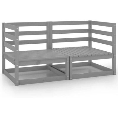 HELLOSHOP26 Sofá Esquinero de Jardín Modular Gris Pino HELLOSHOP26 Sofá Esquinero de Jardín Modular Gris Pino