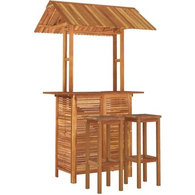 HelloShop26 - Acacia Bar Set - 3-Piece - Set bar giardino HelloShop26 - Acacia Bar Set - 3-Piece - Set bar giardino