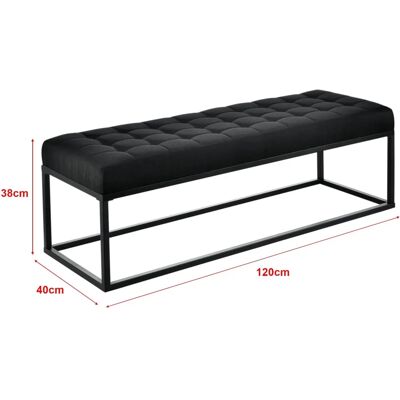 HELLOSHOP26 Sgabello imbottito nero - Sedile, 120cm, Gambe in metallo HELLOSHOP26 Sgabello imbottito nero - Sedile, 120cm, Gambe in metallo