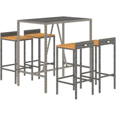 HelloShop26 - Conjunto de bar de jardín - Gris HelloShop26 - Conjunto de bar de jardín - Gris