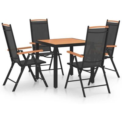 HELLOSHOP26 Conjunto de Comedor para Jardín - Aluminio Duradero, Sillas en Textilene HELLOSHOP26 Conjunto de Comedor para Jardín - Aluminio Duradero, Sillas en Textilene