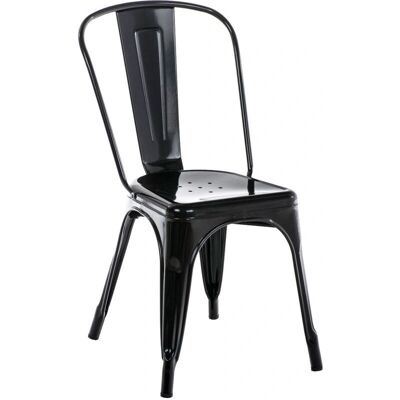 DÉCOSHOP26 - Silla apilable estilo industrial - Negro - Chair DÉCOSHOP26 - Silla apilable estilo industrial - Negro - Chair