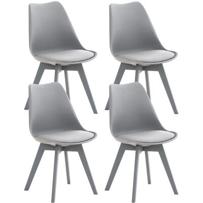 Décoshop26 Modelo 100000388 - Sillas de comedor de plástico gris Décoshop26 Modelo 100000388 - Sillas de comedor de plástico gris