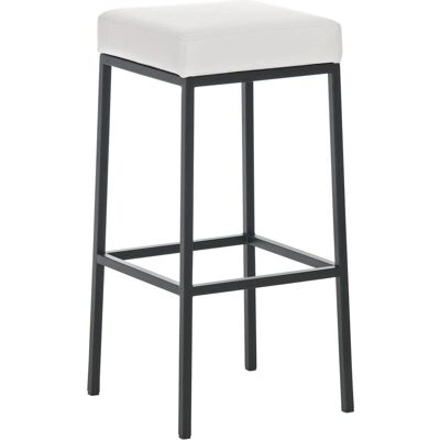 DECOSHOP26 100000030 Taburete de bar blanco PU DECOSHOP26 100000030 Taburete de bar blanco PU