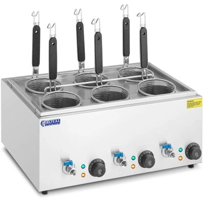 HELLOSHOP26 Cocedor de Pasta de Acero Inoxidable - 6 Cestas - 3000W - Temperatura Ajustable HELLOSHOP26 Cocedor de Pasta de Acero Inoxidable - 6 Cestas - 3000W - Temperatura Ajustable